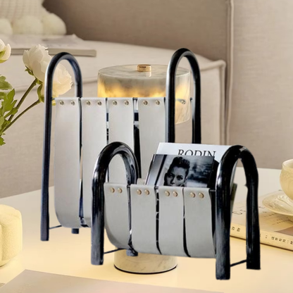 Porte-revues en cuir pour la maison et le bureau, solution de rangement élégante, design moderne