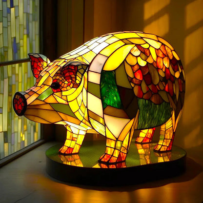 Stained Glass Animal Table Lamp – Decorative Lighting for Home