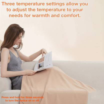 Elektrische Deken USB Verhitte Plaid, Verwarmende Sjaal, 3 Warmte instellingen, Zachte Stof
