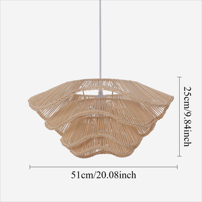 Multi-Tiered Rattan Ceiling Light Pendant Lamp for Home Decor