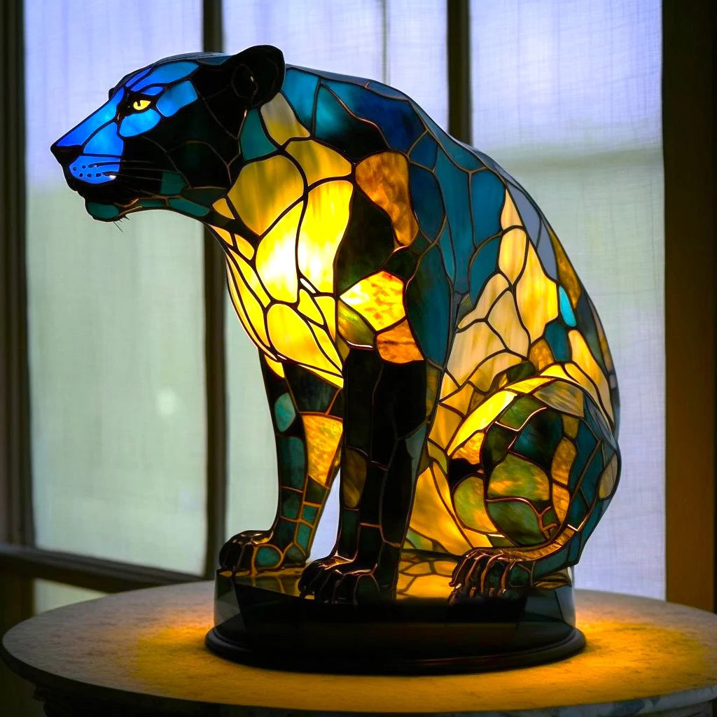 Stained Glass Animal Table Lamp – Decorative Lighting for Home