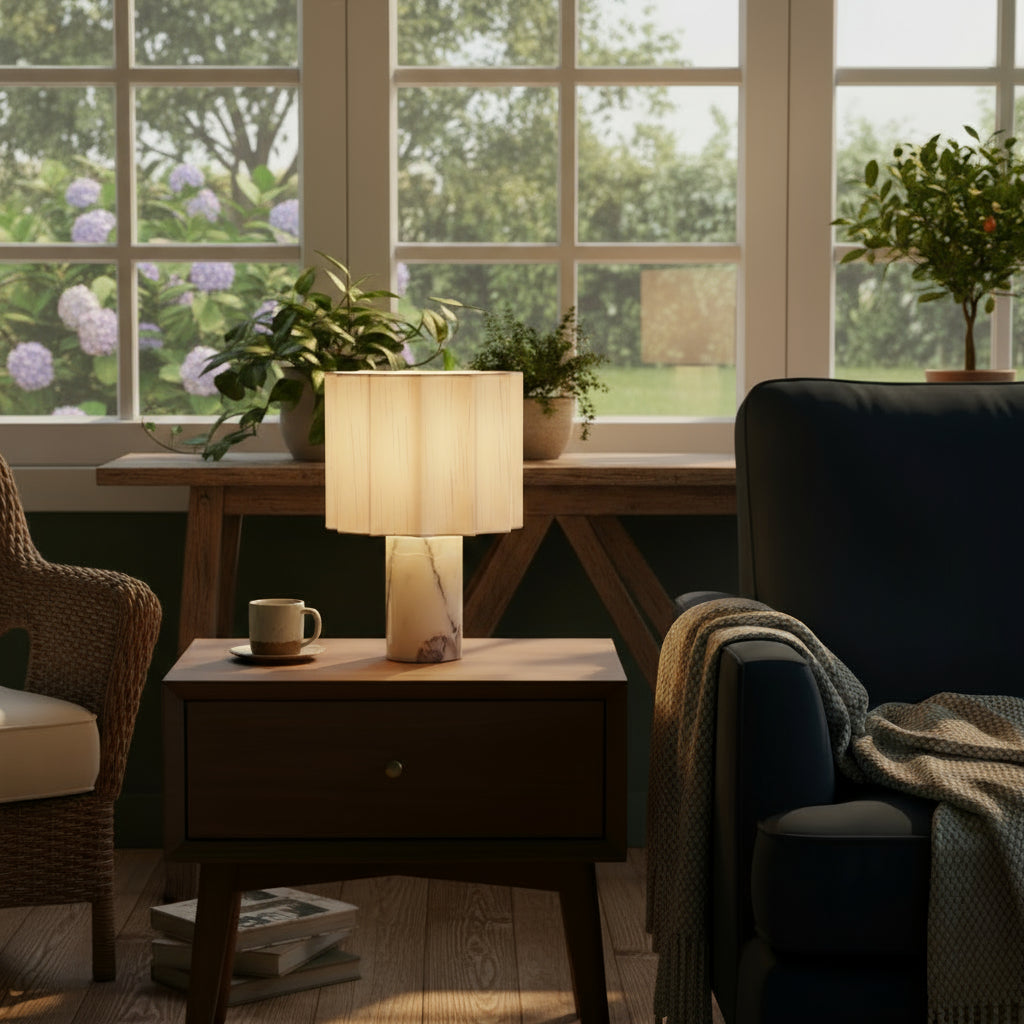 Lampe de table Mirna en marbre