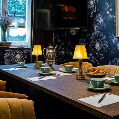 Vintage Brass Table Lamp with LED | Retro Style Lighting for Home