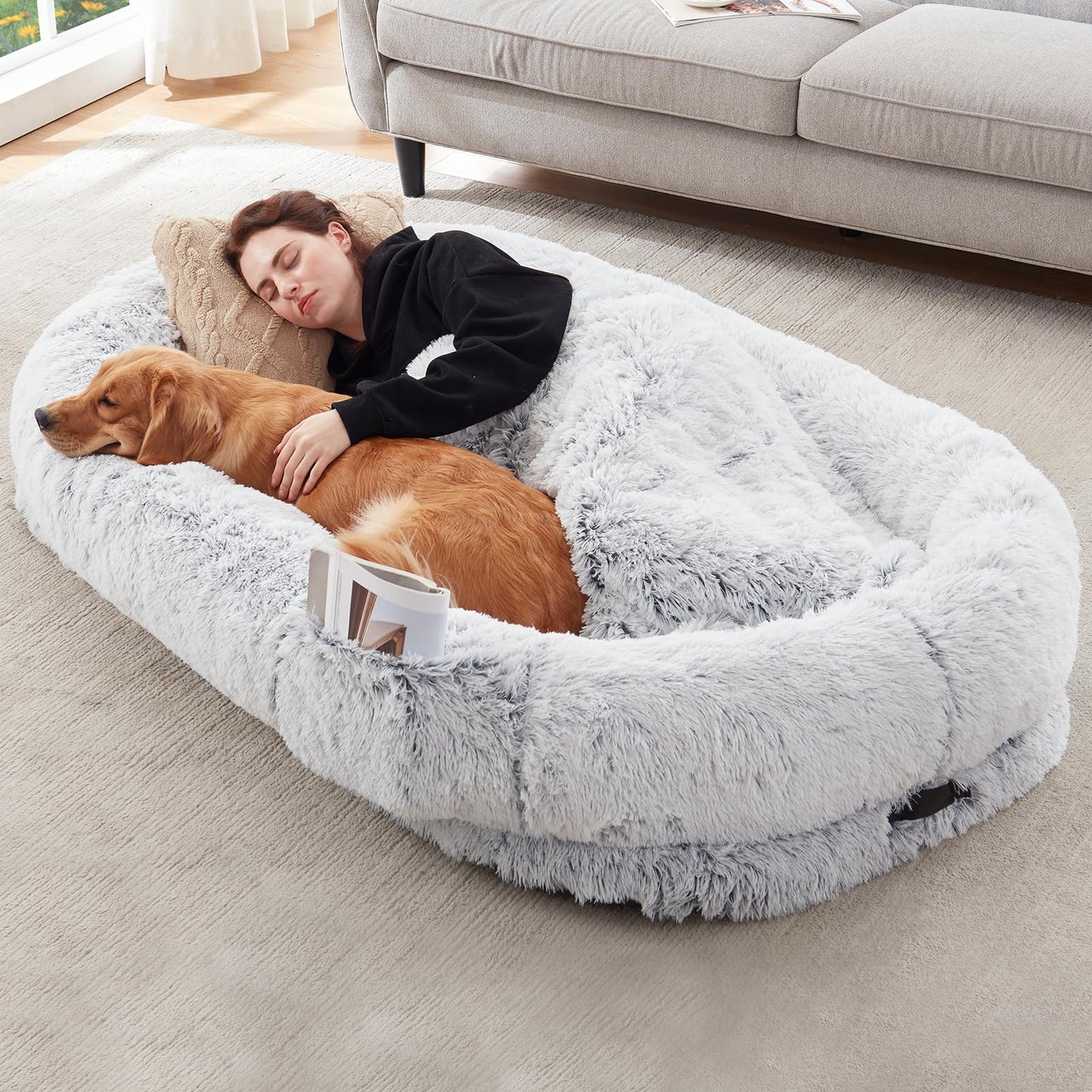 Grand lit pour chien pour humains – Le confort ultime pour les amoureux des animaux !