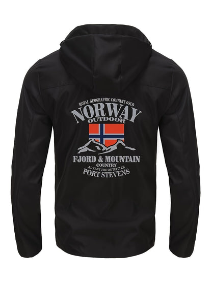 Veste à capuche drapeau norvégien pour hommes – Lässige Frühling &amp; Herbst Oberbekleidung