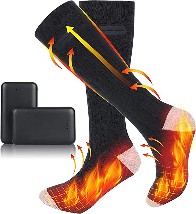 Wiederaufladbare Elektrische Heizsocken - 2 Paare mit 3 Heizstufen