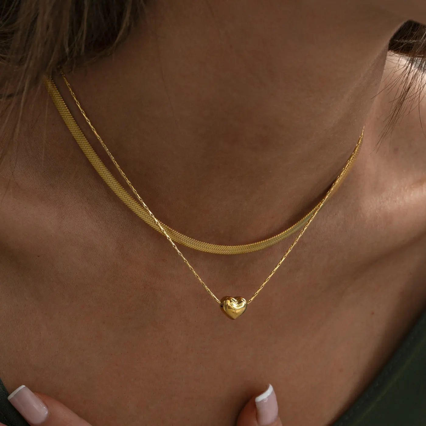 Irene - Gold Heart Necklace — bringing modern charm to your space.
