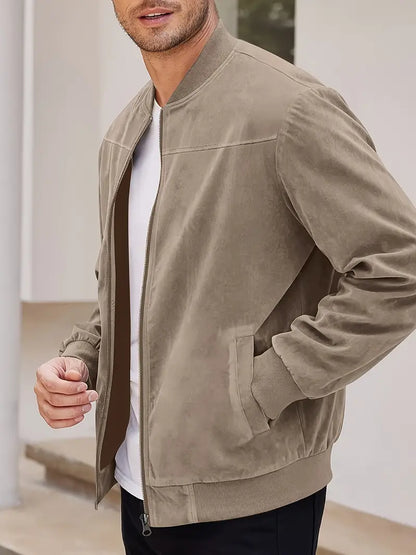 Solorfit | Veste zippée rétro légère pour hommes – Gros vêtements, vêtements de baseball, lave-linge, style léger 