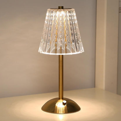 Lampe de table décorative en cristal avec abat-jour scintillant pour l'éclairage de la maison