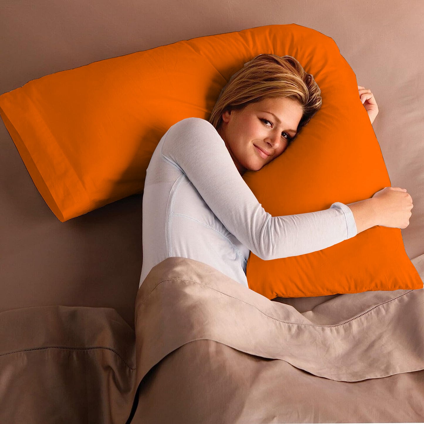 V Shaped Pillow with Case - Extra Filled Neck Support for Pregnancy, Nursing & Orthopedic Comfort