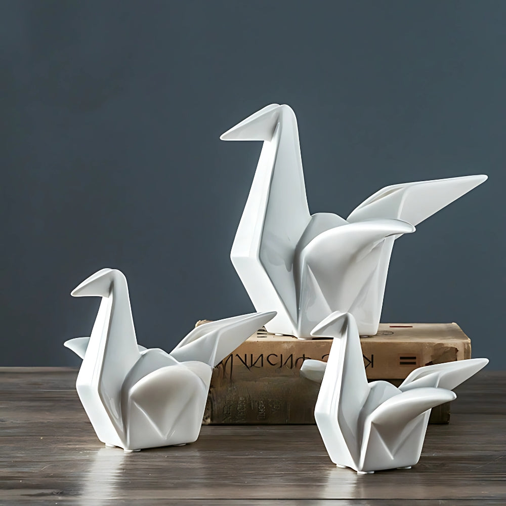 Figurine d'oiseau décorative en céramique origami pour la décoration intérieure