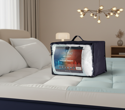 10 cm dicker Matratzentopper aus Memory-Schaum mit zwei Temperaturstufen für optimalen Komfort