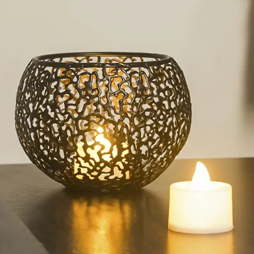 Bougeoir sphérique décoratif lumineux pour une ambiance chaleureuse à la maison et lors de vos fêtes