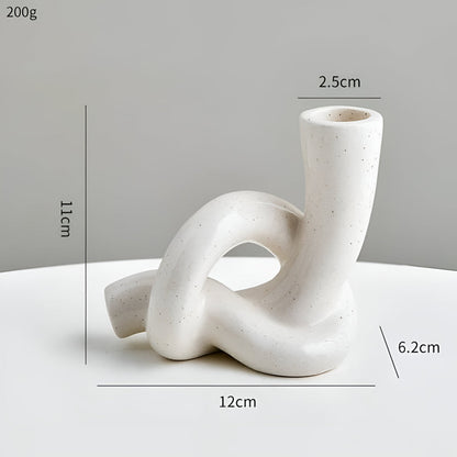 Bougeoir élégant en céramique à nœud, idéal pour la décoration intérieure et les cadeaux.