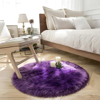Tapis rond en peluche douce pour une décoration intérieure chaleureuse - Motif nuage