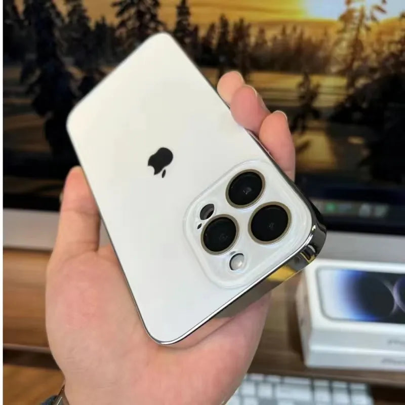 Galvanisiertes Mattes Acryl Gehärtetes Glas iPhone Schutzhülle