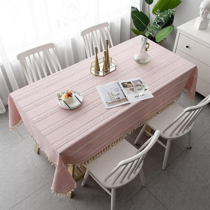 Elegante Baumwoll-Leinen-Tischdecke