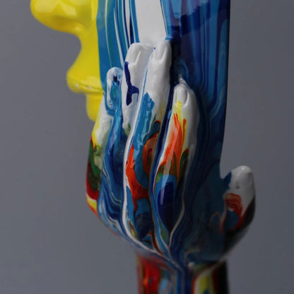 Colorful Female Thinker Art Sculpture - Modern Home Decor Accent