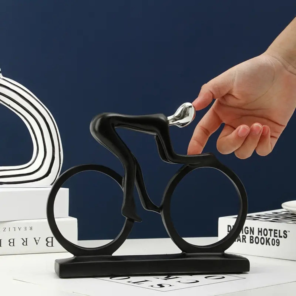 Sculpture de cycliste nordique - Décoration de vélo unique pour les passionnés de cyclisme