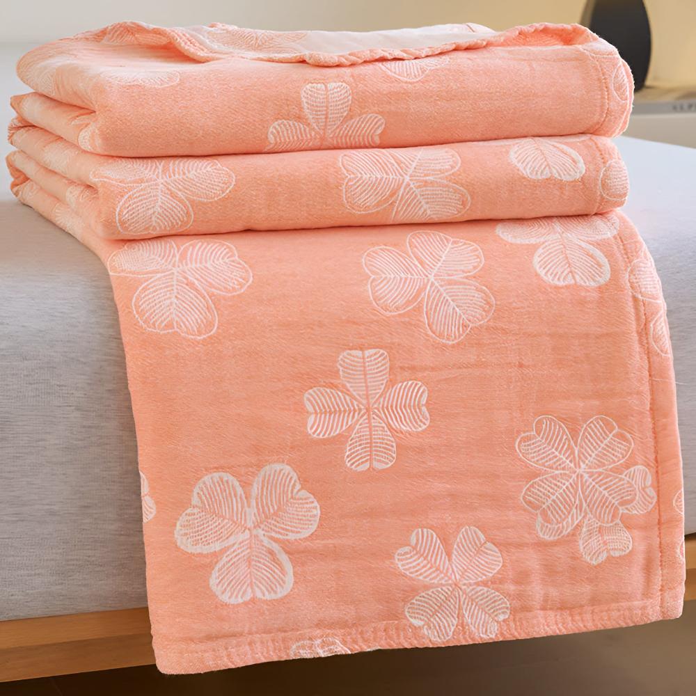 Cozy Four Leaf Clover Cotton Blanket - Soft, Warm, and Stylish Throw