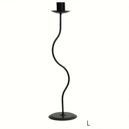 Wavy Iron Candle Holder for Home Decor - Sculpted Design