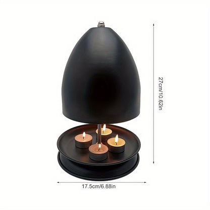 Black Tea Light Candle Warmer Kit with Hand Warmer & Holder - Flameless Heating for Home & Garden