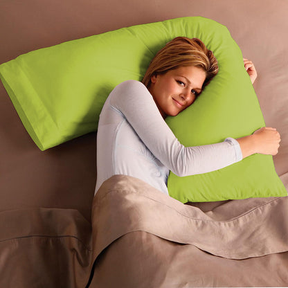 V Shaped Pillow with Case - Extra Filled Neck Support for Pregnancy, Nursing & Orthopedic Comfort