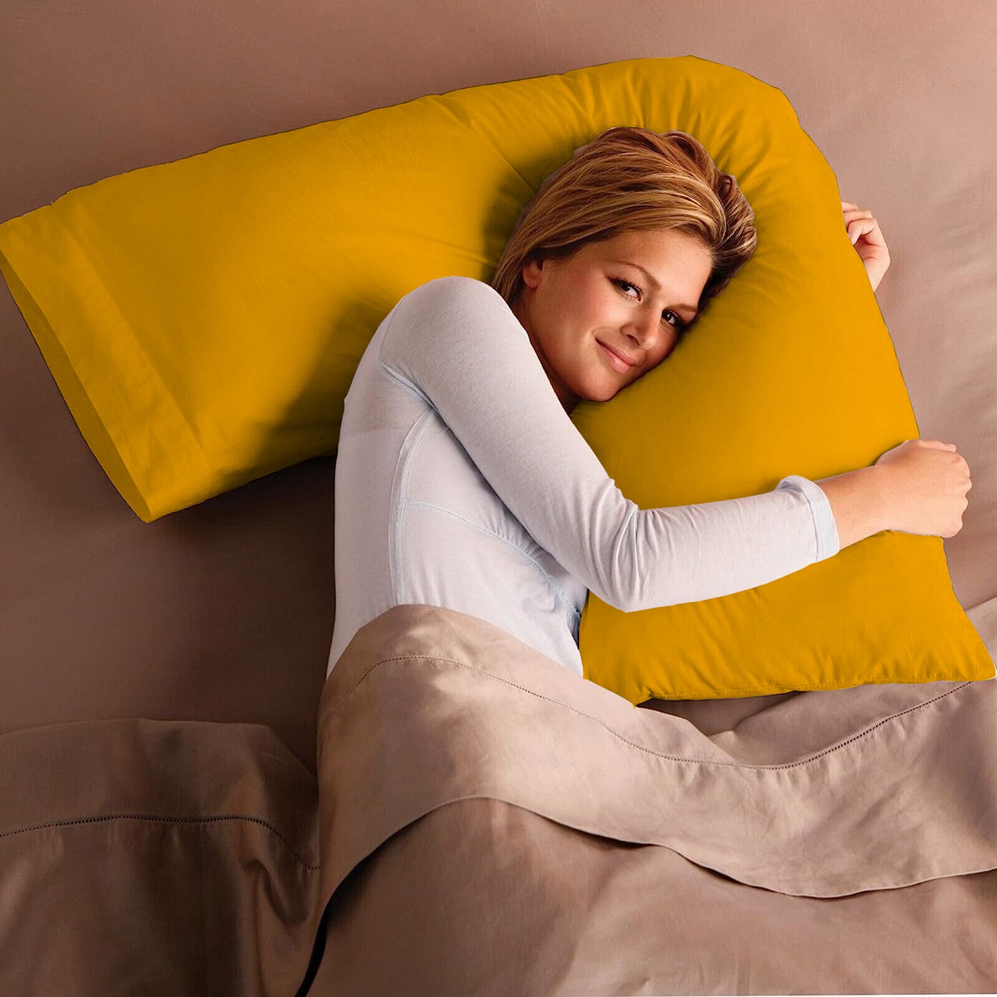 V Shaped Pillow with Case - Extra Filled Neck Support for Pregnancy, Nursing & Orthopedic Comfort