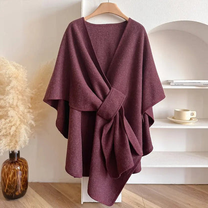 Windproof Poncho Shawl Coat for Women - Stylish & Warm Outerwear