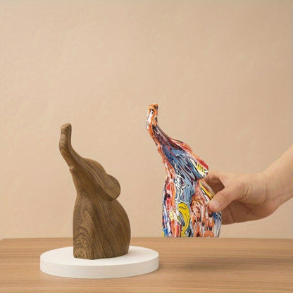 Colorful Graffiti Elephant Resin Statue - Unique Home Decor Figurine