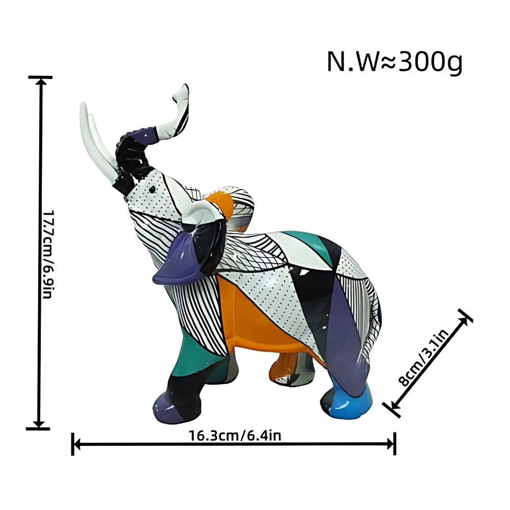 Statue d'éléphant abstraite élégante - Figurine de décoration de luxe