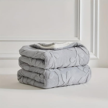 Cozy Leaf Sherpa Blanket for Warmth and Style - Soft Throw Blanket