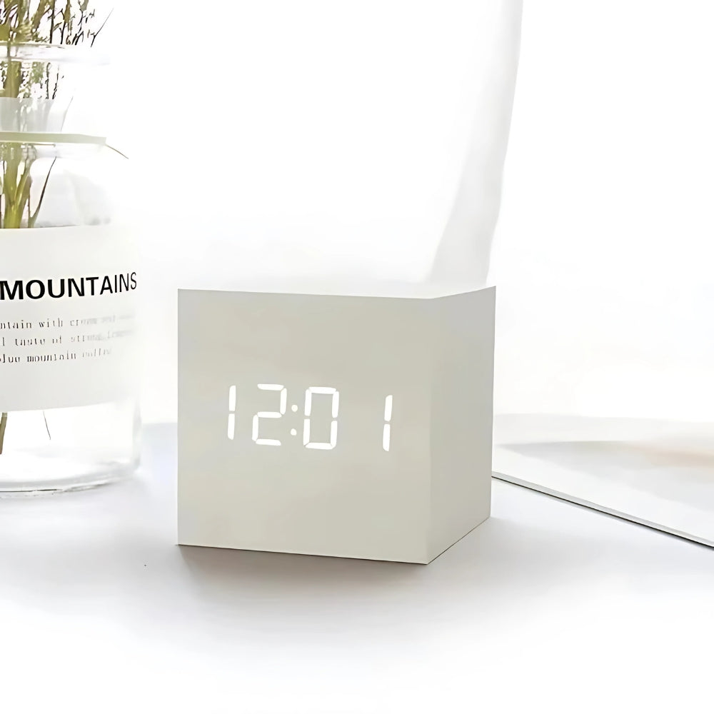 Stylish Digital Cube LED Alarm Clock with USB Charging & Snooze Feature