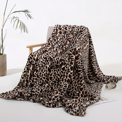 Cozy Leopard Print Throw Blanket for Home Decor and Warmth