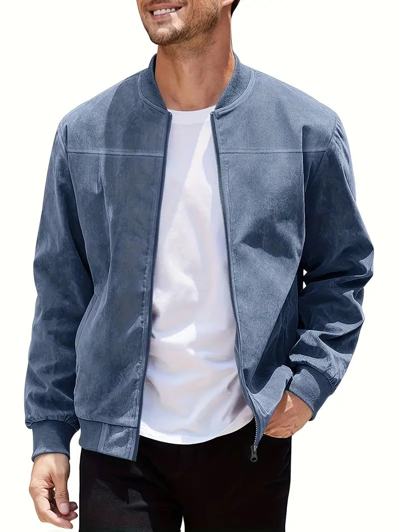 Solorfit | Veste zippée rétro légère pour hommes – Gros vêtements, vêtements de baseball, lave-linge, style léger 