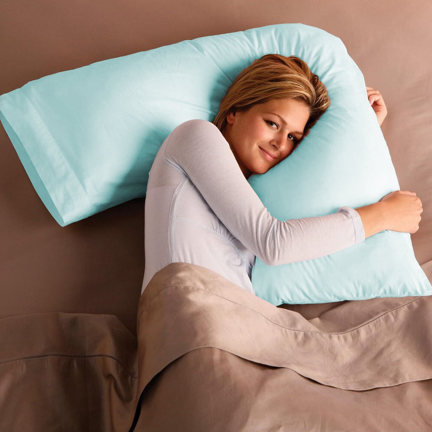 V Shaped Pillow with Case - Extra Filled Neck Support for Pregnancy, Nursing & Orthopedic Comfort