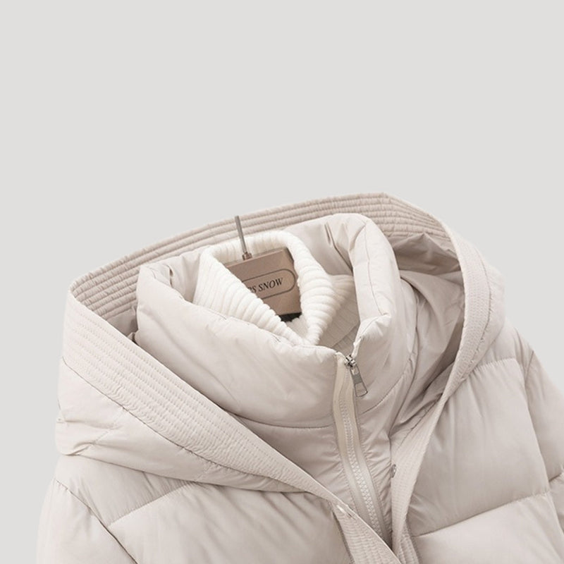 Pufferjas Courtes Femme | Gewatteerde Jas met Tailleband en Capuchon
