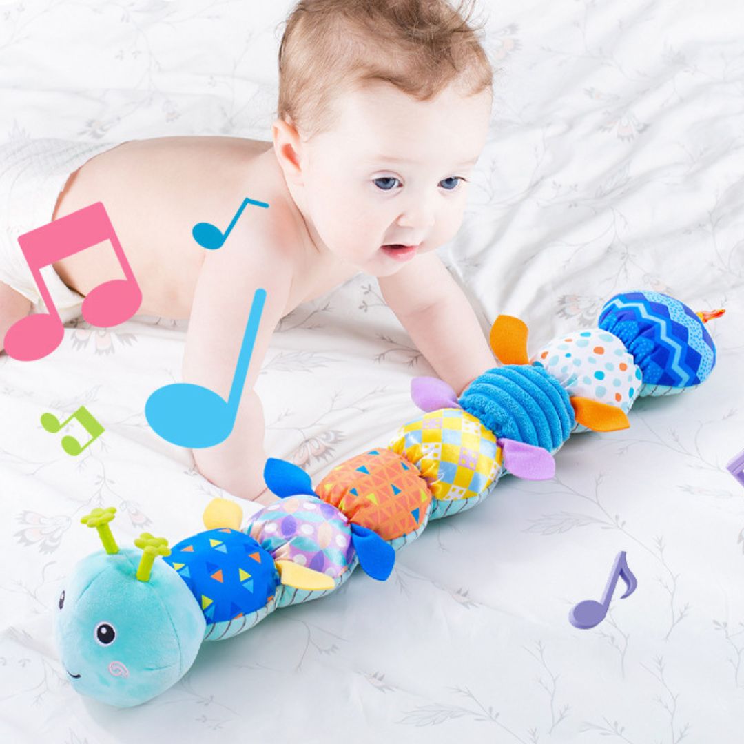 Sinnlicher Plüschrassel- und Musikcaterpillar