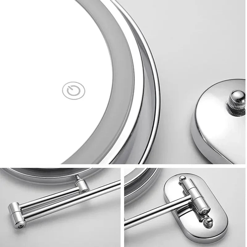 Evida LED-Vergrößerungsspiegel mit Chrom-Finish - Präzises Schminken