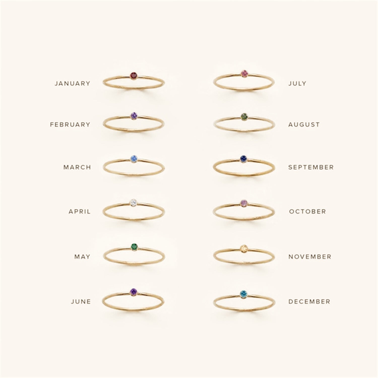 Briony - Birthstone Stacker Ring — made with care and attention to detail.