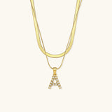 Marissa - Layered Gold Initial Letter Necklace — bringing modern charm to your space.