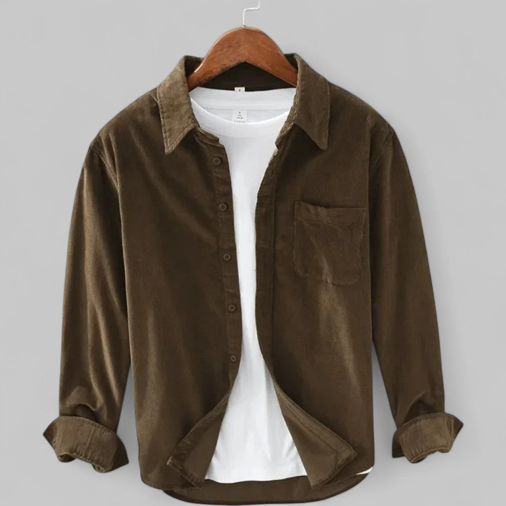 Homme Cordhemd | Weiche Textur et entspannter Retro-Stil 