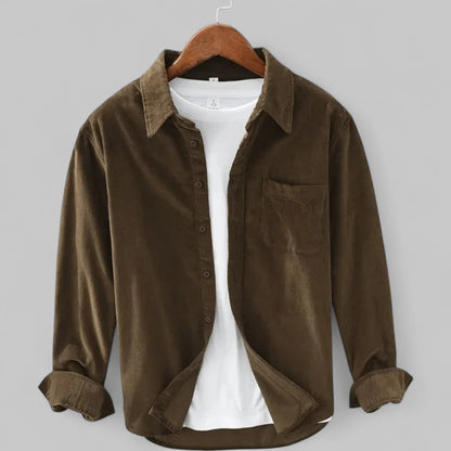 Homme Cordhemd | Weiche Textur et entspannter Retro-Stil 