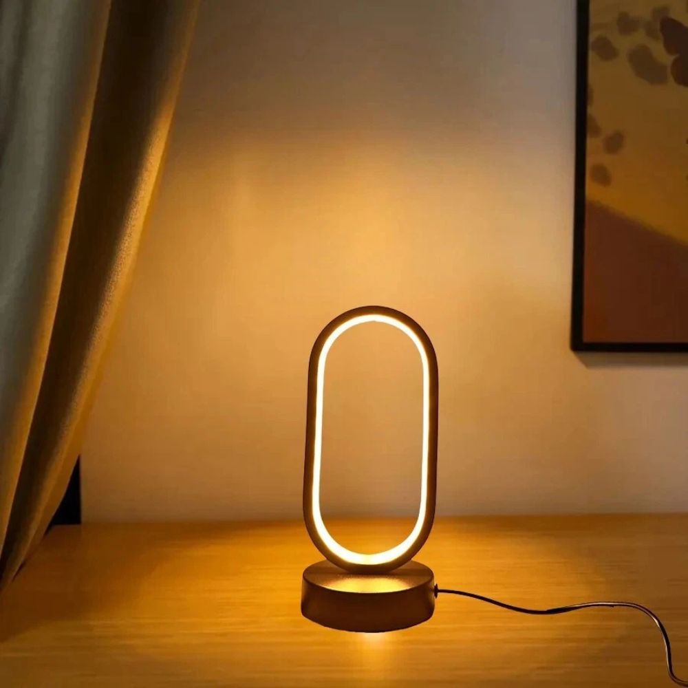 Lampe de table LED ovale arquée moderne - Éclairage d'ambiance élégant pour la maison