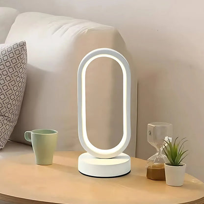 Lampe de table LED ovale arquée moderne - Éclairage d'ambiance élégant pour la maison