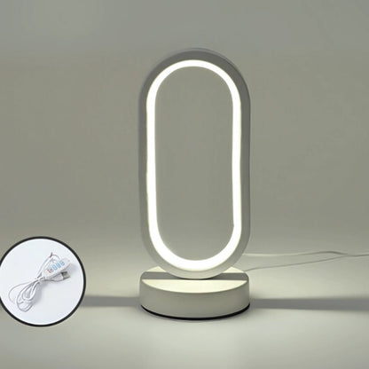 Lampe de table LED ovale arquée moderne - Éclairage d'ambiance élégant pour la maison