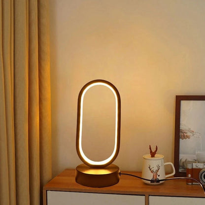Lampe de table LED ovale arquée moderne - Éclairage d'ambiance élégant pour la maison