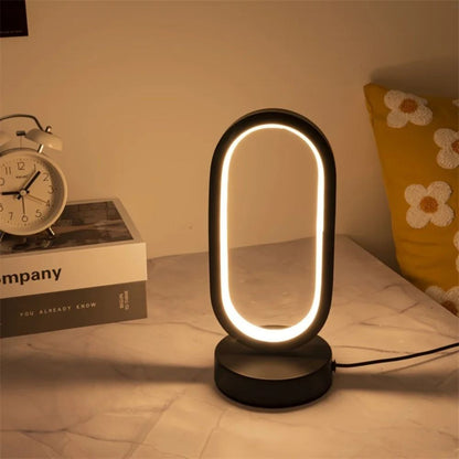 Lampe de table LED ovale arquée moderne - Éclairage d'ambiance élégant pour la maison