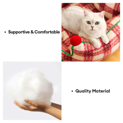 Canapé-lit moelleux pour chien - Lit épais à carreaux pour animaux de compagnie pour un confort optimal