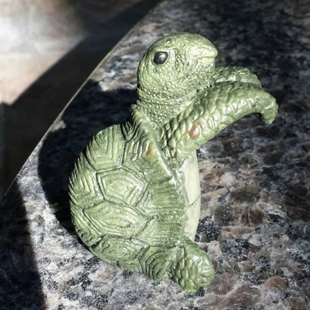 Pot de fleurs suspendu décoratif en forme de tortue - Ornement de jardin en résine